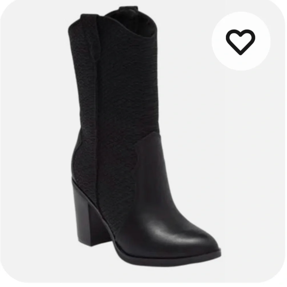 MIA Cindy Embossed  Western Cowboy Boots In Black Python